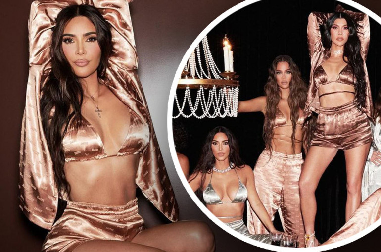 Silky smooth!': Kim Kardashian poses in a bikini top with sisters Khloe and  Kourtney as well as her 'besties' for new SKIMS partnership - Armenian News  